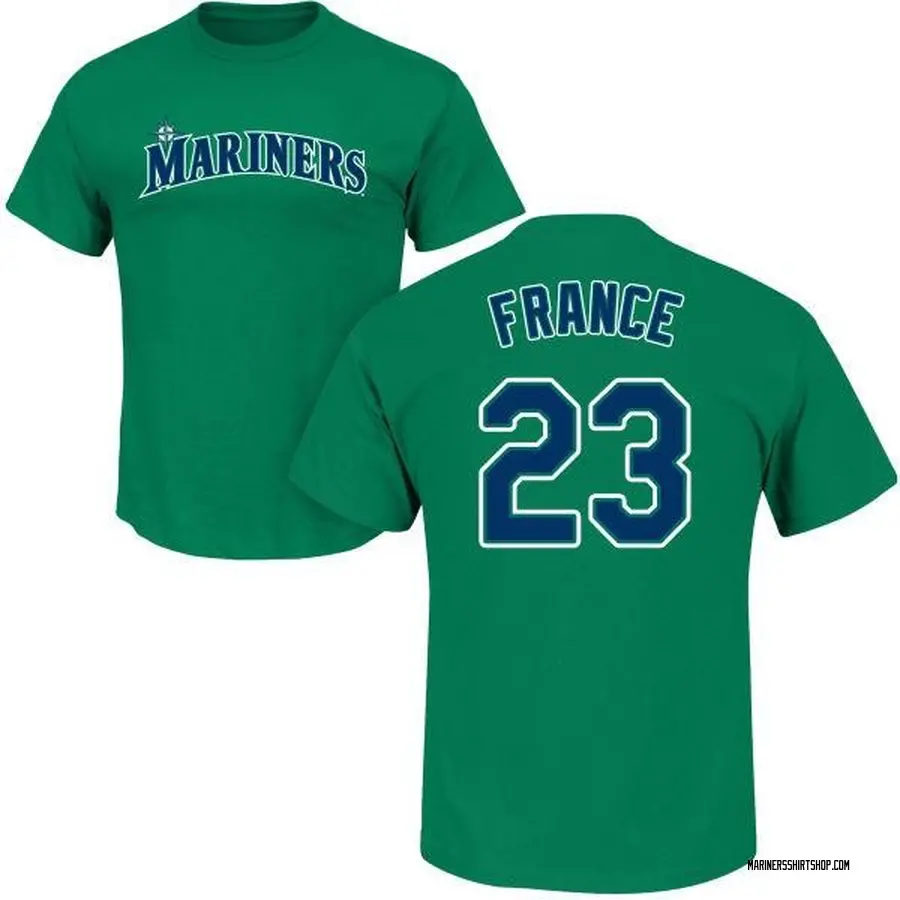 Men's Ty France Seattle Mariners Roster Name & Number T-Shirt - Green